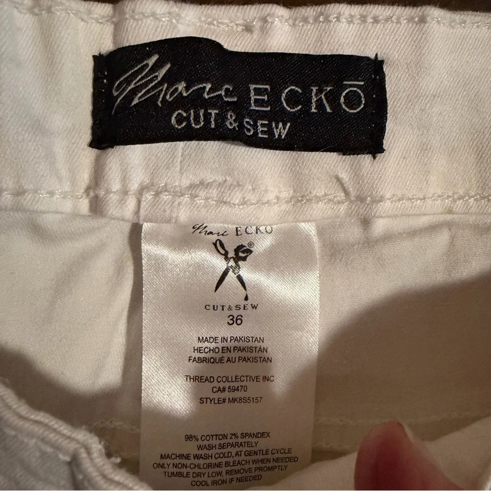 Marc Ecko UniSex White Denim Shorts Size 36